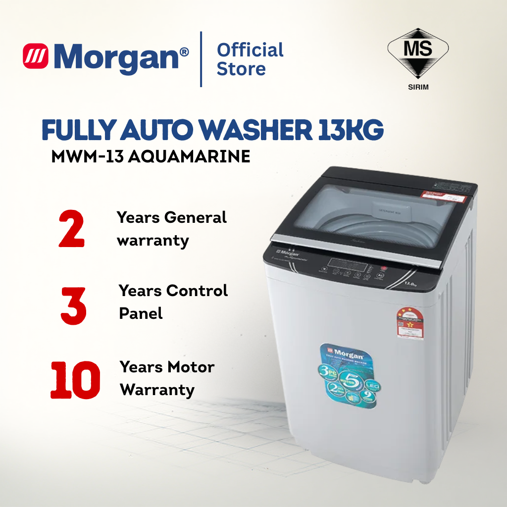Morgan Fully Auto Washing Machine (13kg) MWM-13 AQUAMARINE