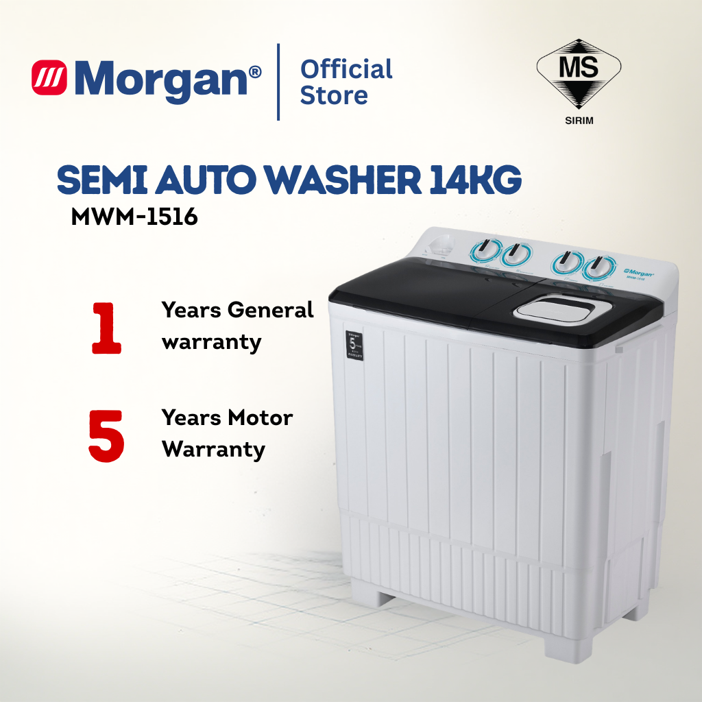 Morgan Semi Auto Washing Machine (14kg) MWM-1516