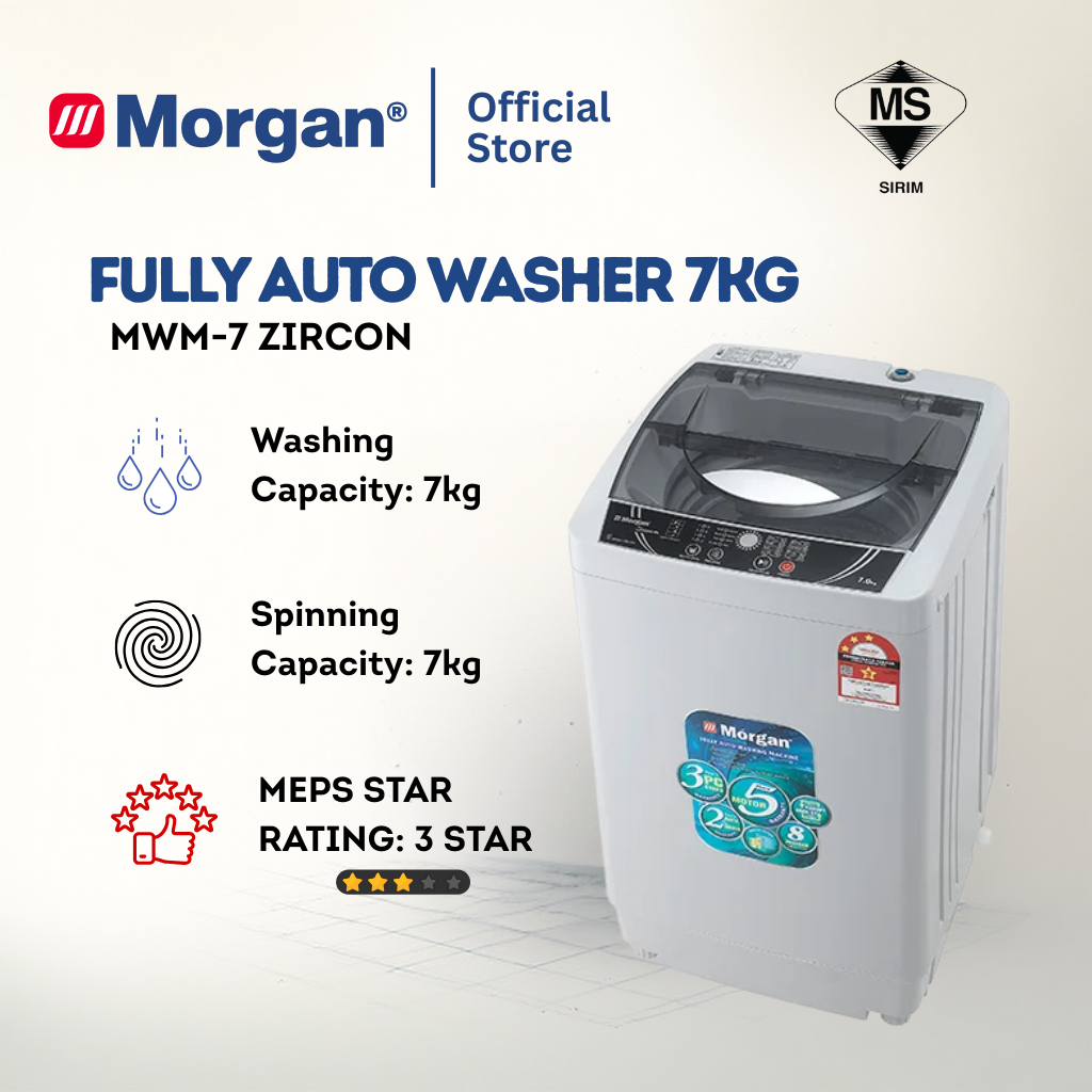 Morgan Fully Auto Washing Machine (7kg) MWM-7 ZIRCON