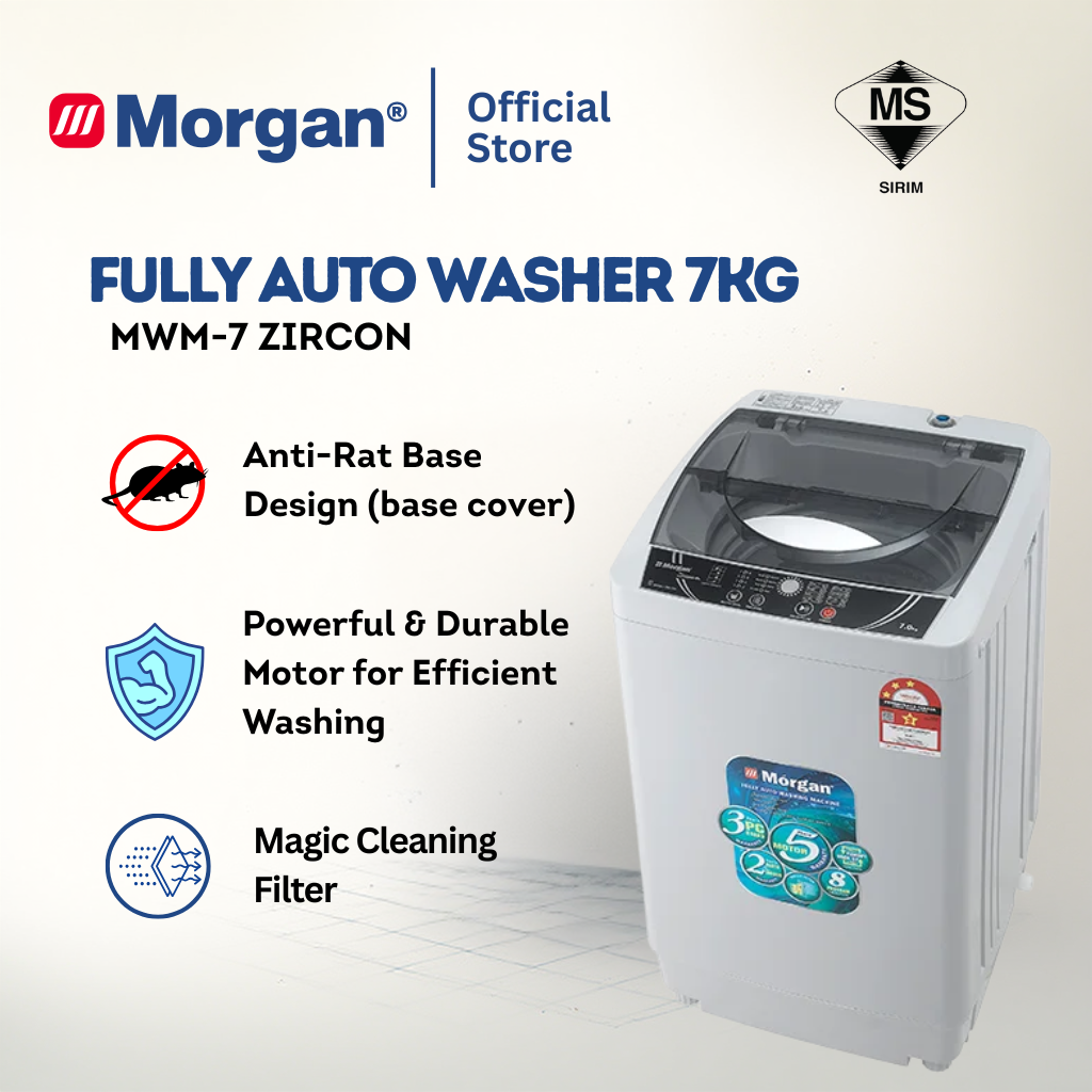 Morgan Fully Auto Washing Machine (7kg) MWM-7 ZIRCON