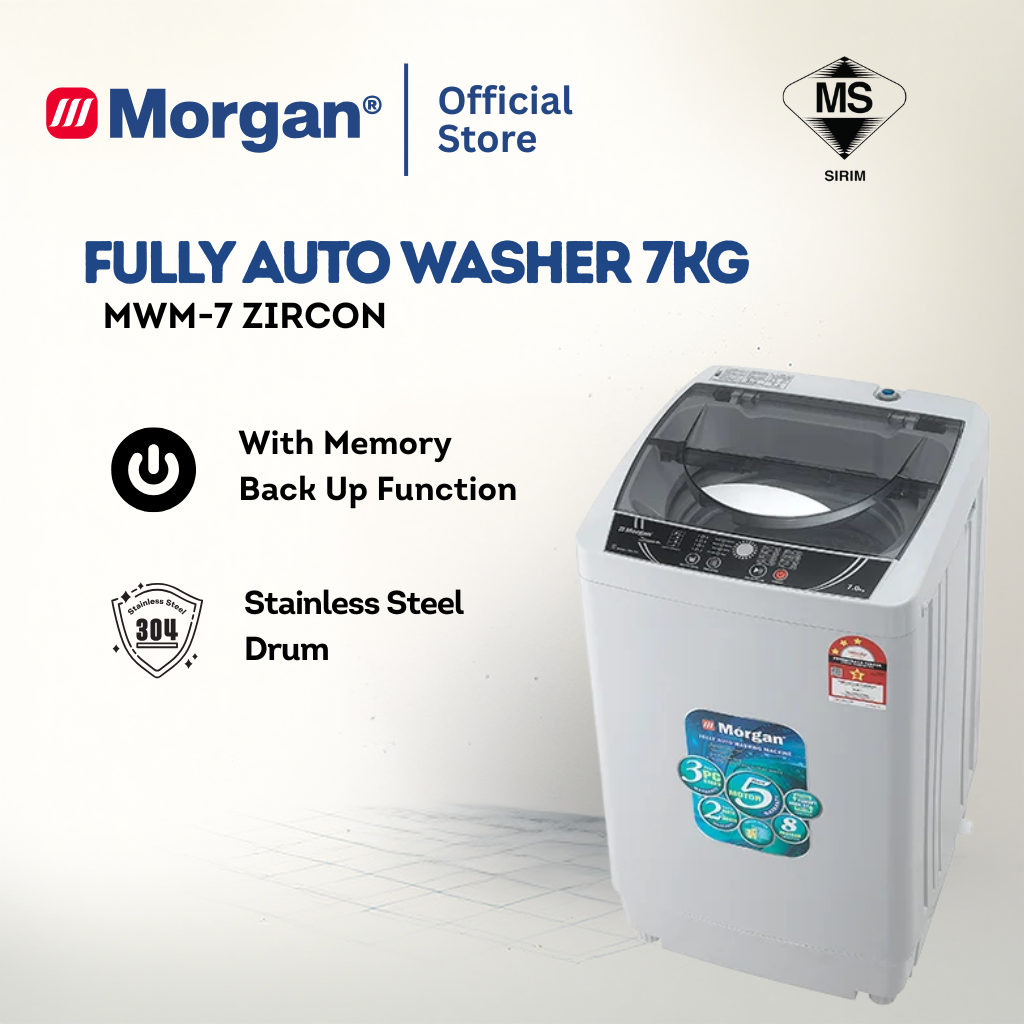 Morgan Fully Auto Washing Machine (7kg) MWM-7 ZIRCON