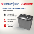 Morgan MWM-SA1514DN Semi Auto Washing Machine 14kg | Washer | Mesin Basuh