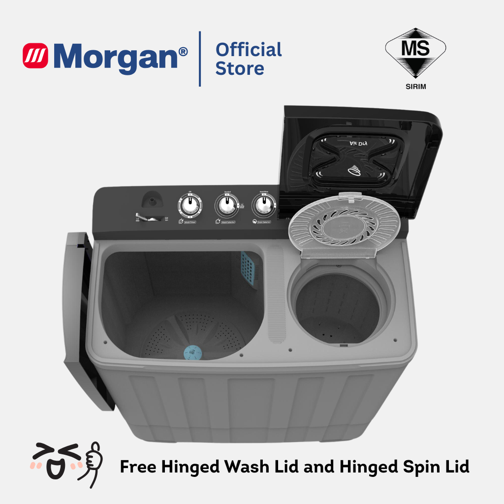 Morgan MWM-SA1520DN Semi Auto Washing Machine 20kg | Washer | Mesin Basuh