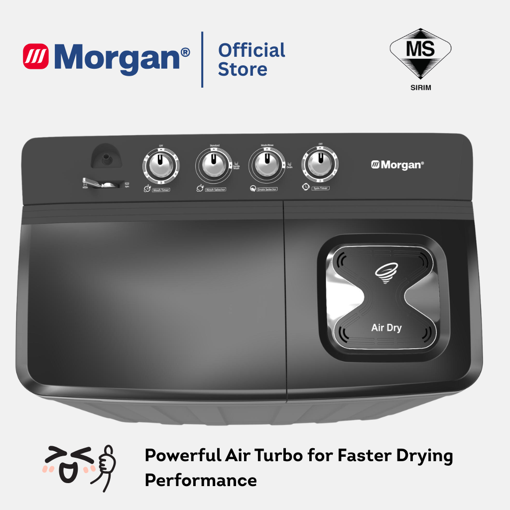 Morgan MWM-SA1520DN Semi Auto Washing Machine 20kg | Washer | Mesin Basuh