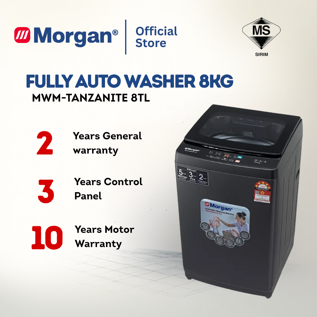 Morgan Fully Auto Washing Machine (8kg) MWM-TANZANITE 8TL