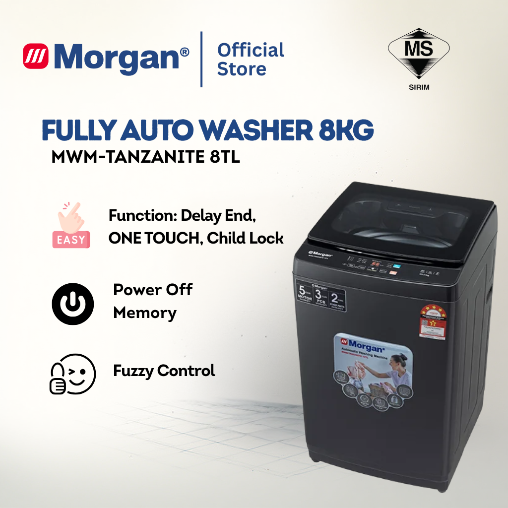 Morgan Fully Auto Washing Machine (8kg) MWM-TANZANITE 8TL