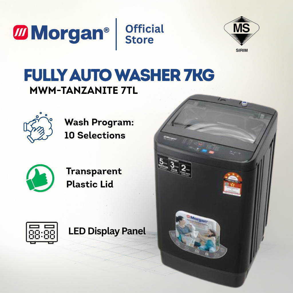 Morgan Fully Auto Washing Machine (7kg) MWM-TANZANITE 7TL