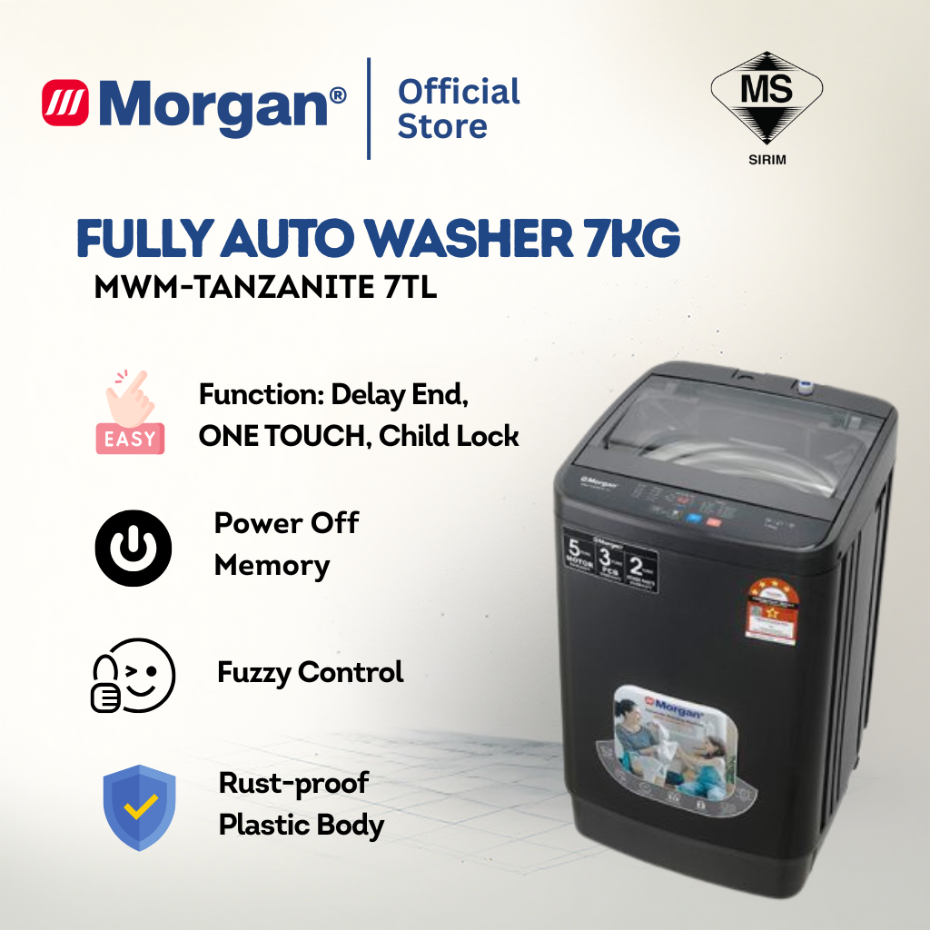 Morgan Fully Auto Washing Machine (7kg) MWM-TANZANITE 7TL