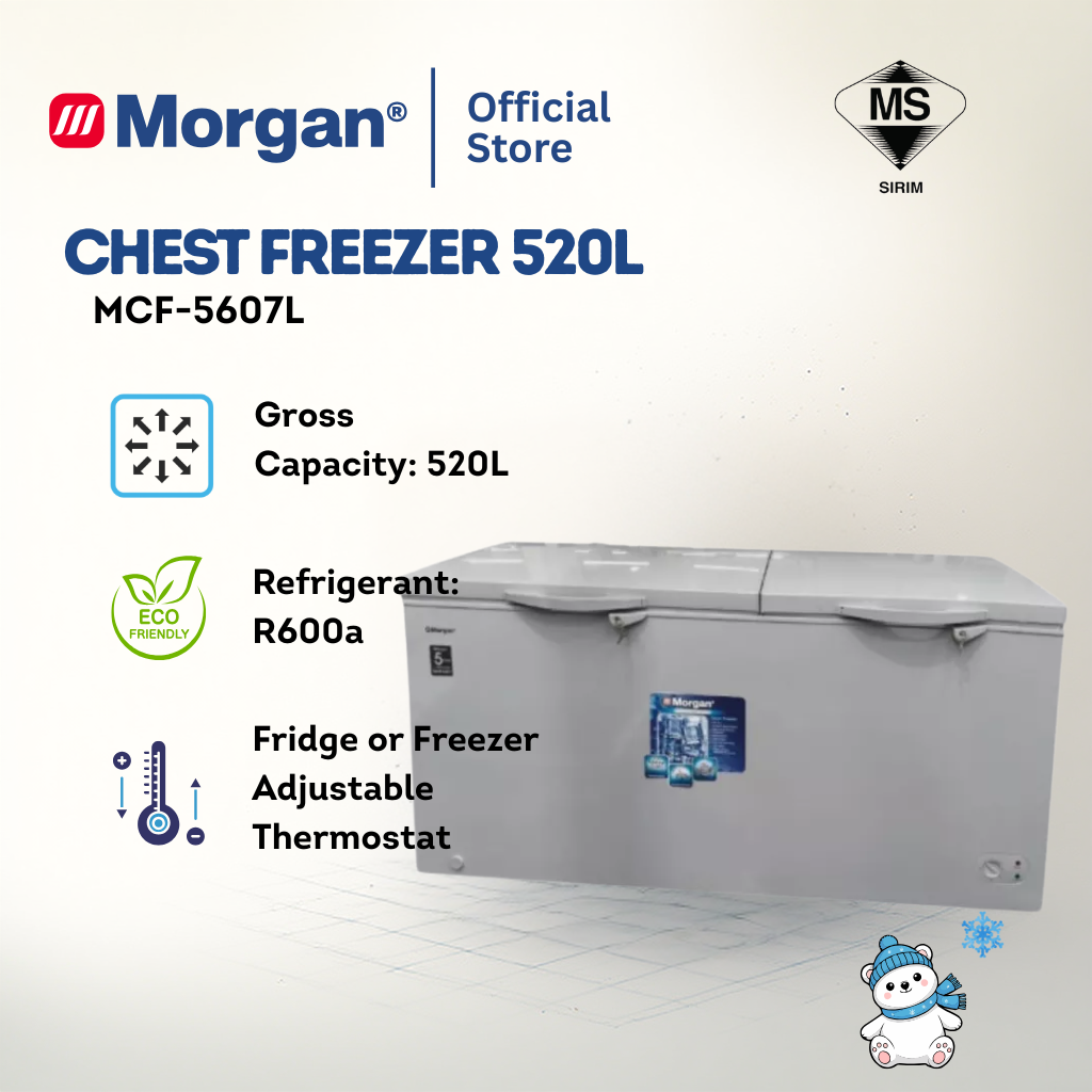 Morgan Chest Freezer Deep And Quick Freezing (520L) MCF-5607L
