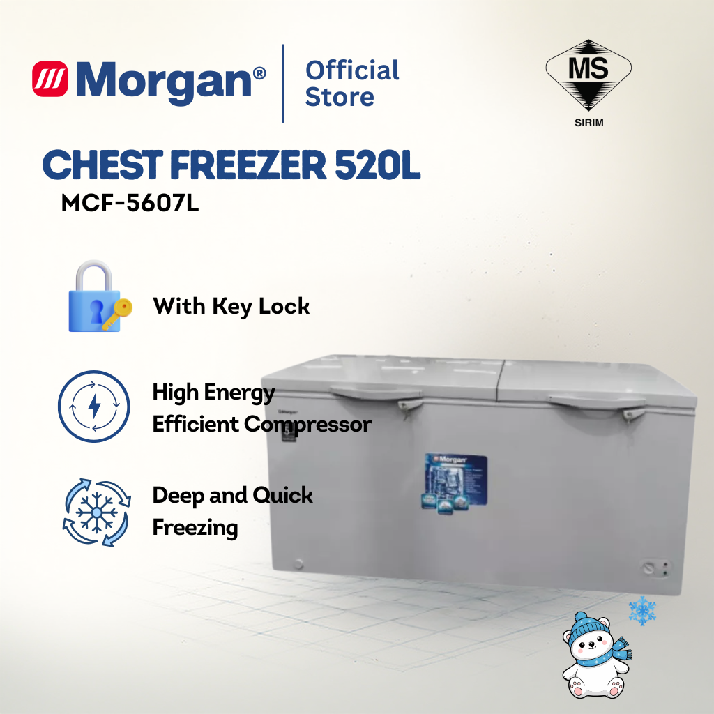 Morgan Chest Freezer Deep And Quick Freezing (520L) MCF-5607L