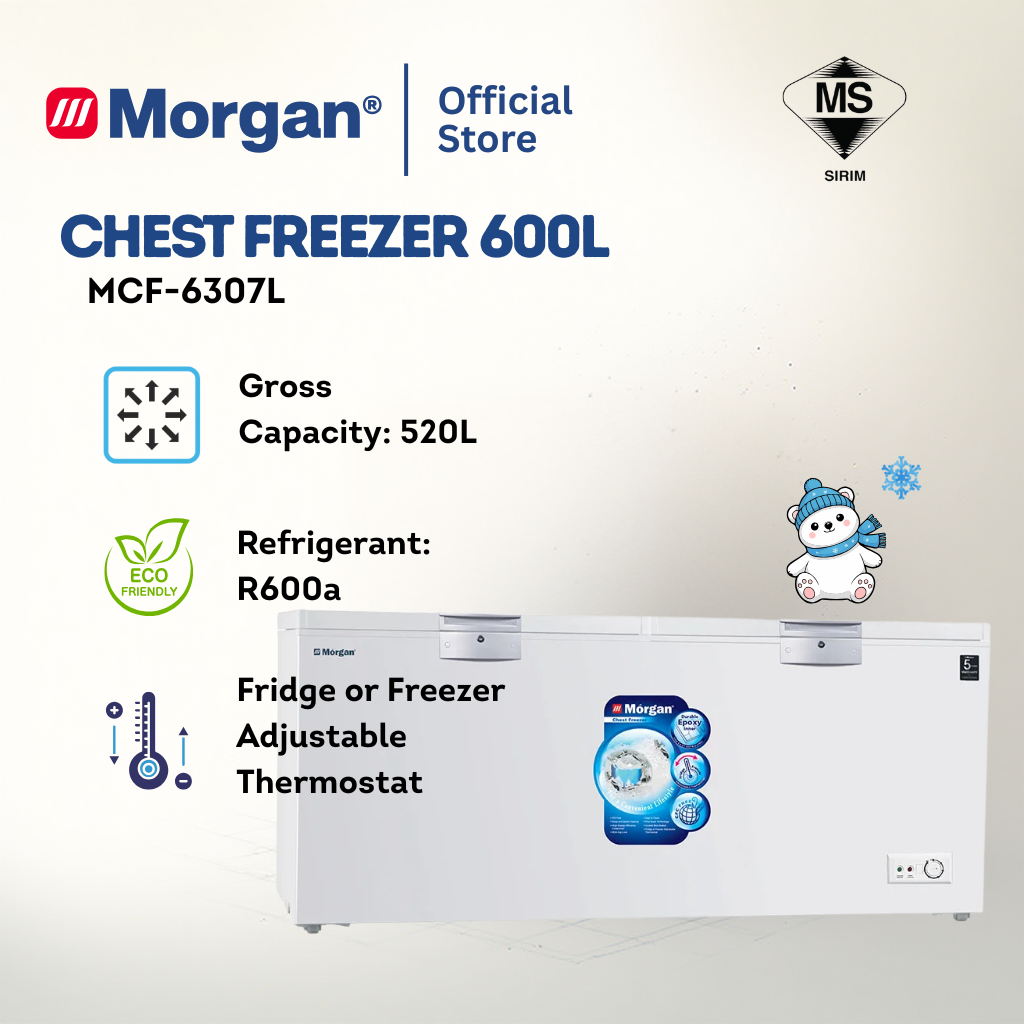 Morgan Dual Door Chest Freezer (600L) MCF-6307L