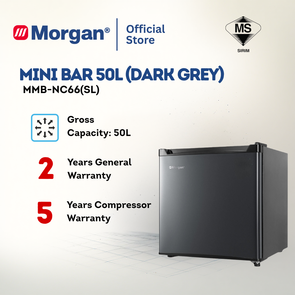 Morgan Dark Grey Mini Bar (50L) MMB-NC66(SL)