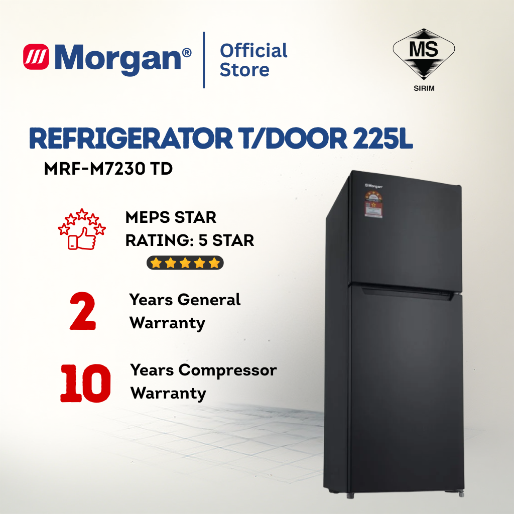 Morgan Two Door Refrigerator (225L) MRF-M7230 TD
