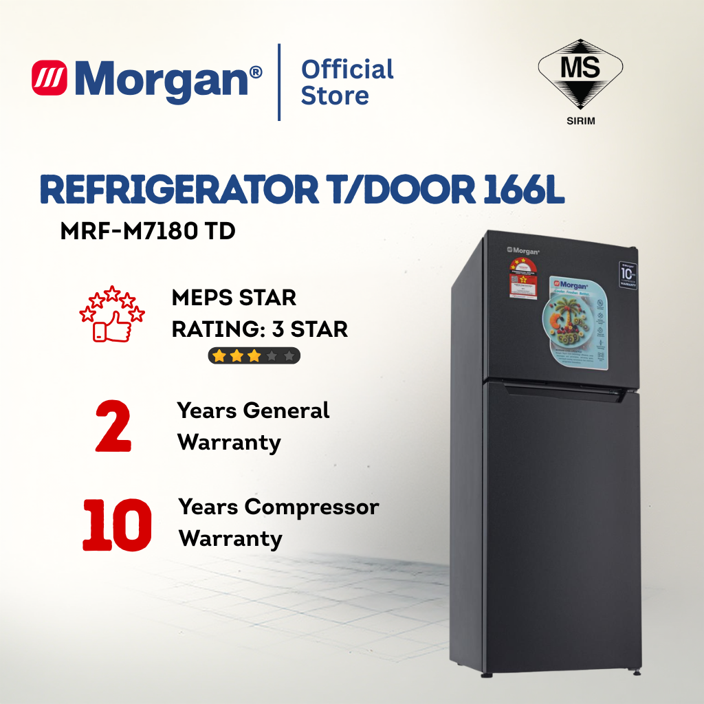 Morgan Refrigerator 2 Door (166L) MRF-M7180 TD