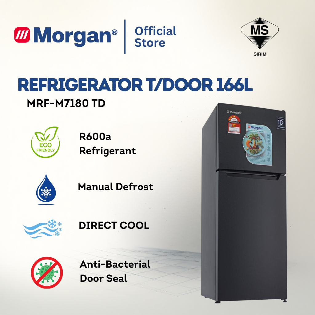 Morgan Refrigerator 2 Door (166L) MRF-M7180 TD