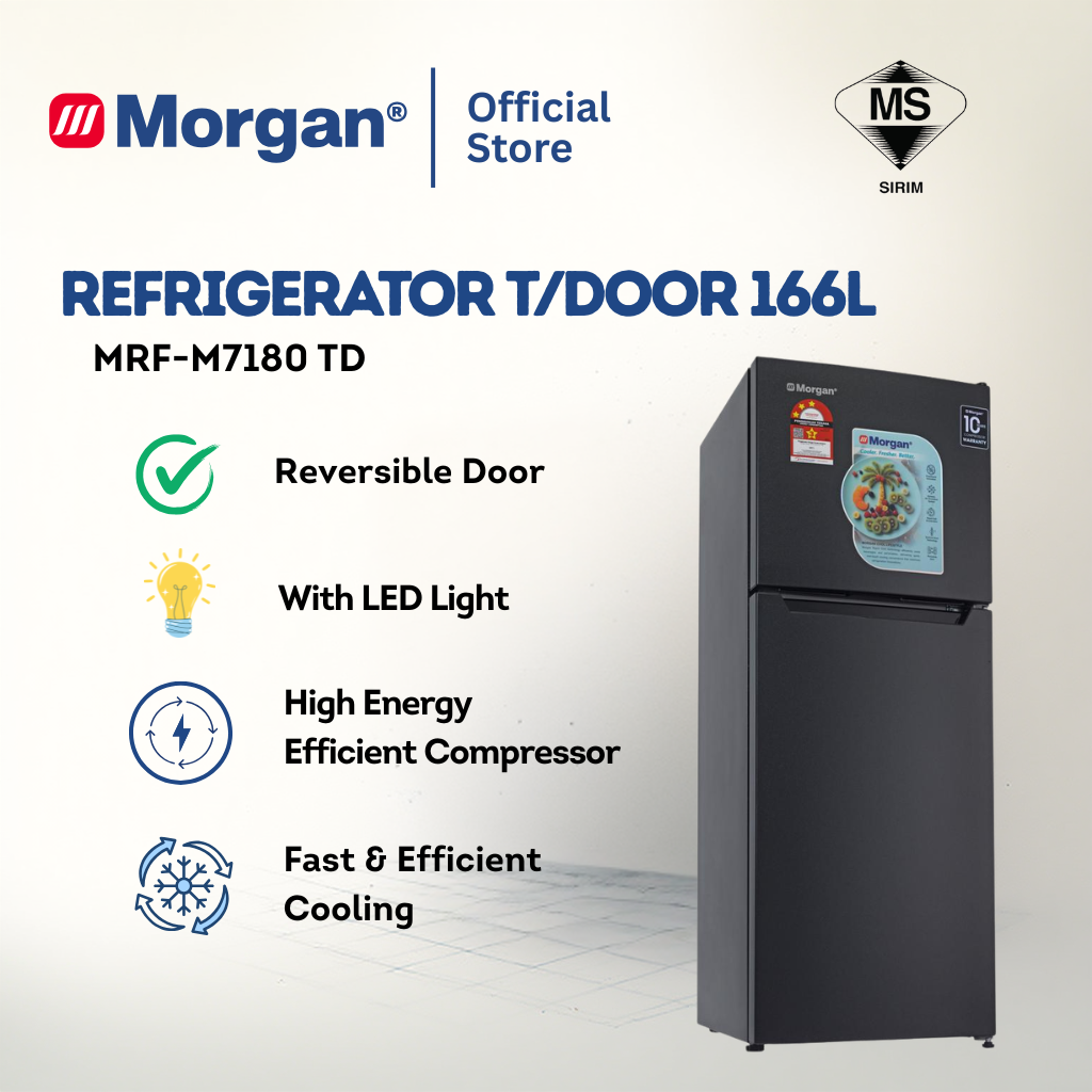 Morgan Refrigerator 2 Door (166L) MRF-M7180 TD