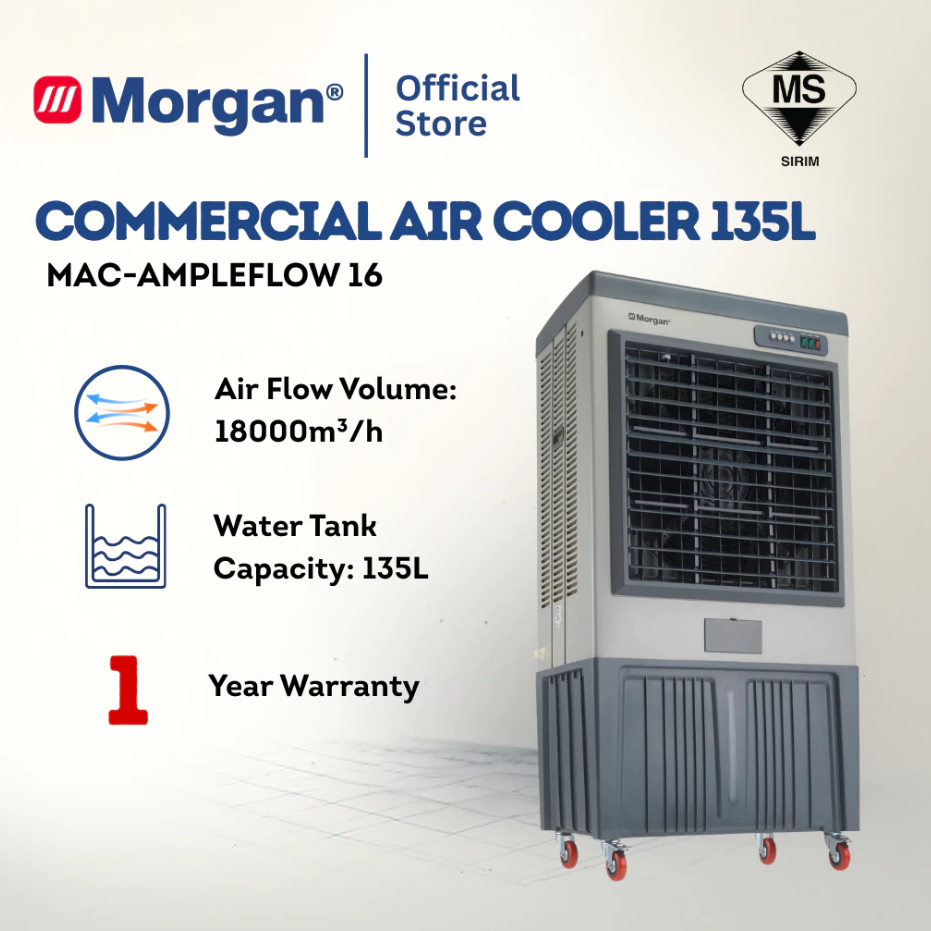 Morgan 3-Speed Portable Commercial Air Coller with Automatic Water Inlet MAC-AMPLEFLOW 16
