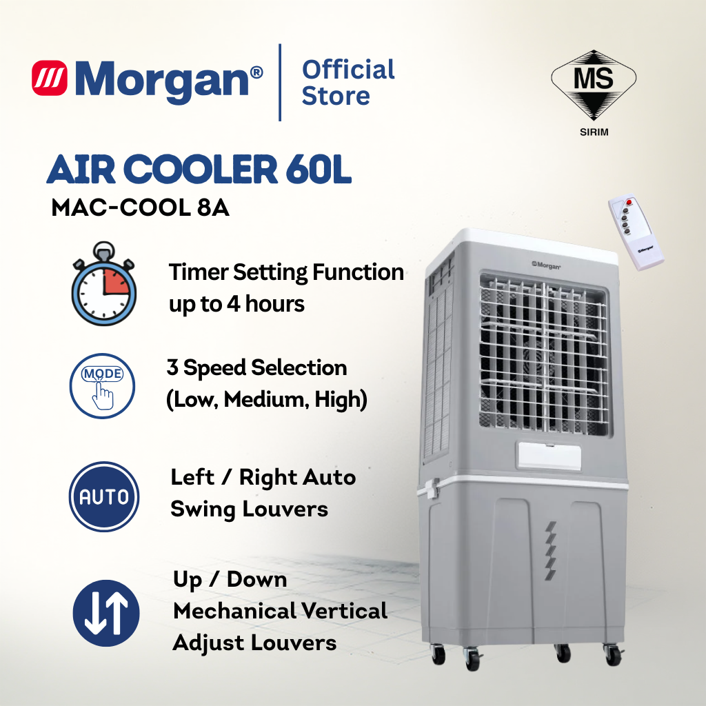 Morgan 3-Speed Portable Air Cooler with Timer Setting Function MAC-COOL 8A